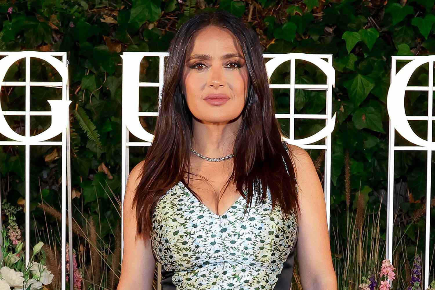 Salma Hayek Stuns in Gucci at Flora Fragrance Celebration