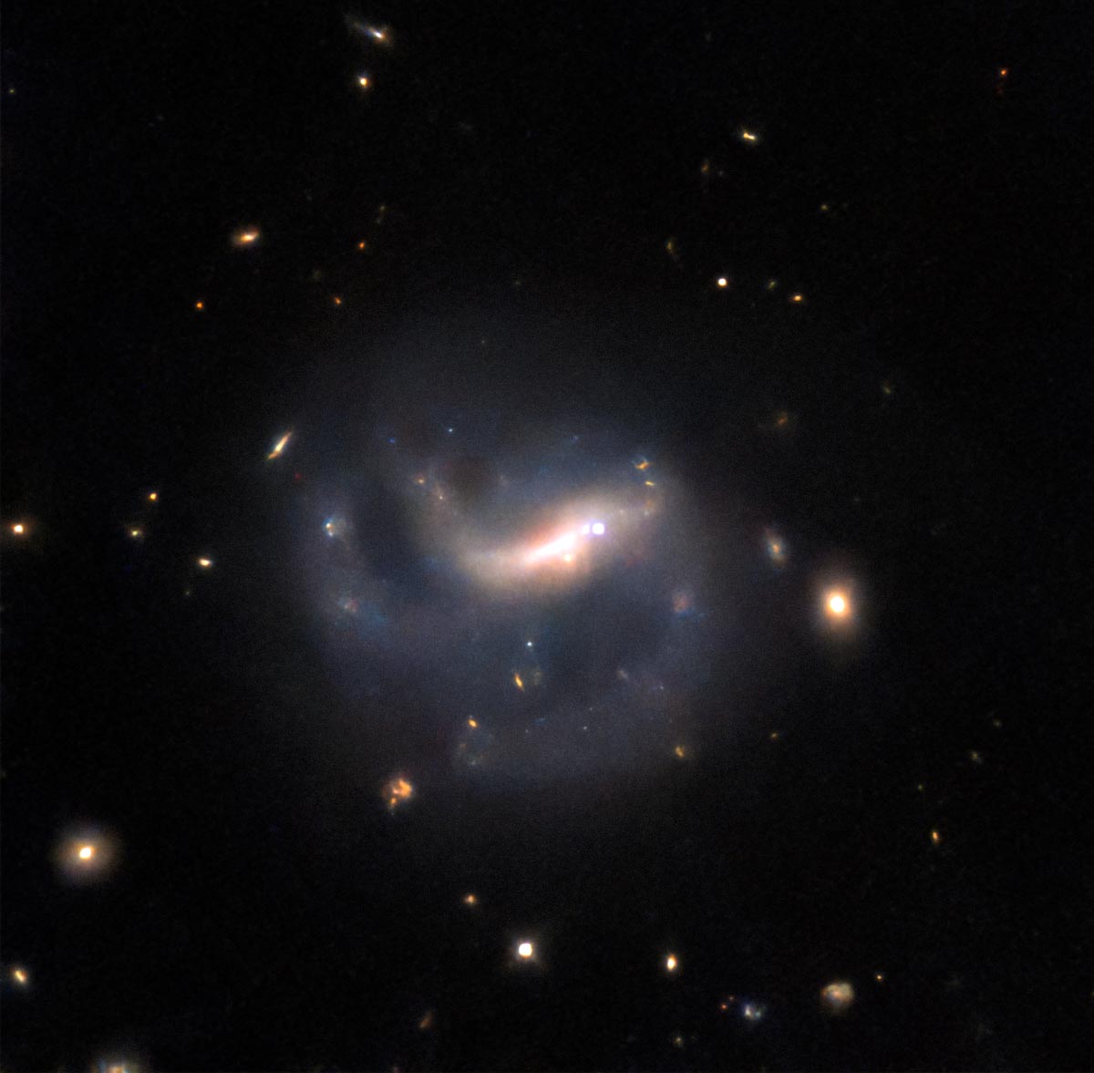 Supernova Spotlights Obscure Galaxy in Hubble Image