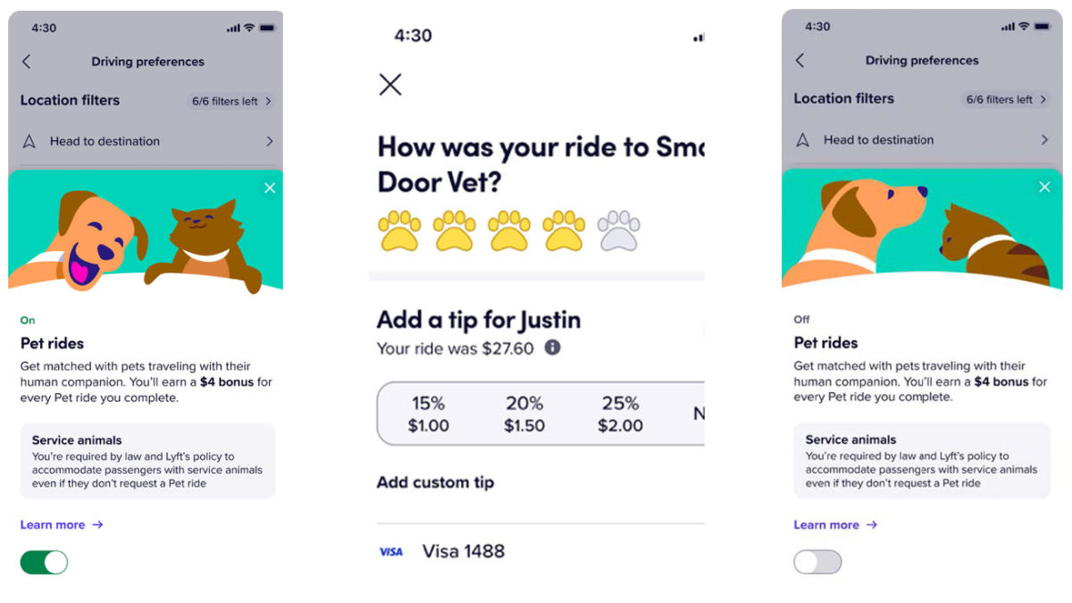  Lyft Finally Launches Pet Mode, Five Years After Uber 