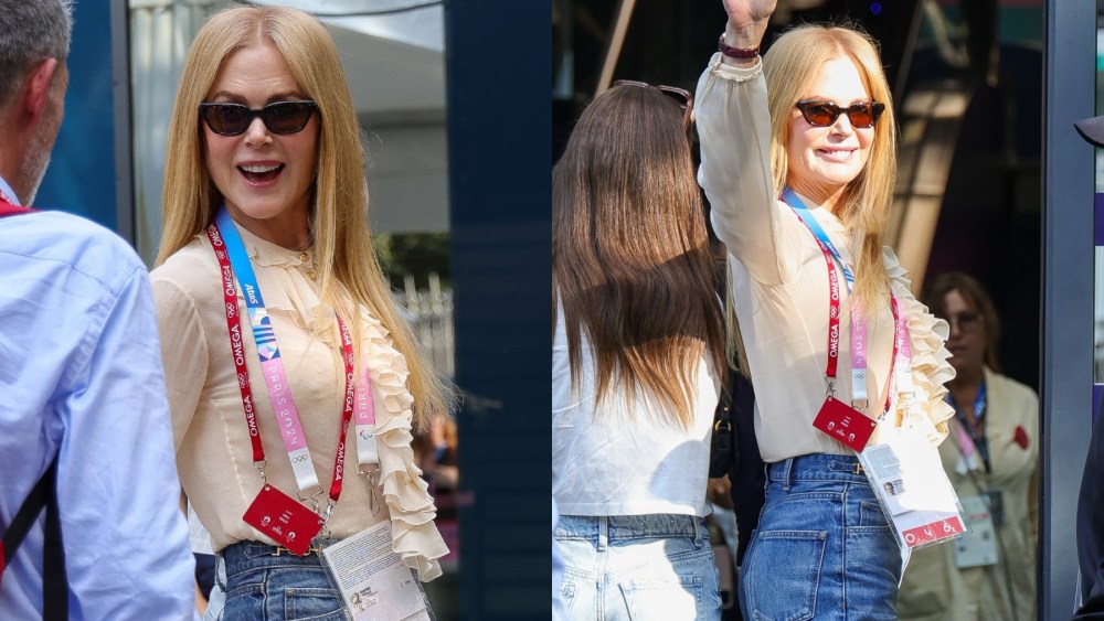 Kidman Cheers on US Gymnastics Team in Cherry Red Style